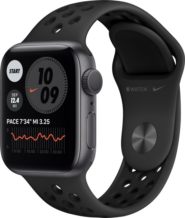 Apple Watch Nike Series 6 (GPS) 40mm Aluminium space grau mit Sportarmband anthrazit/schwarz