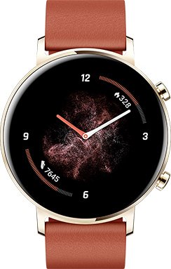 Huawei Watch GT 2 Classic 42mm gold mit Lederarmband chestnut red