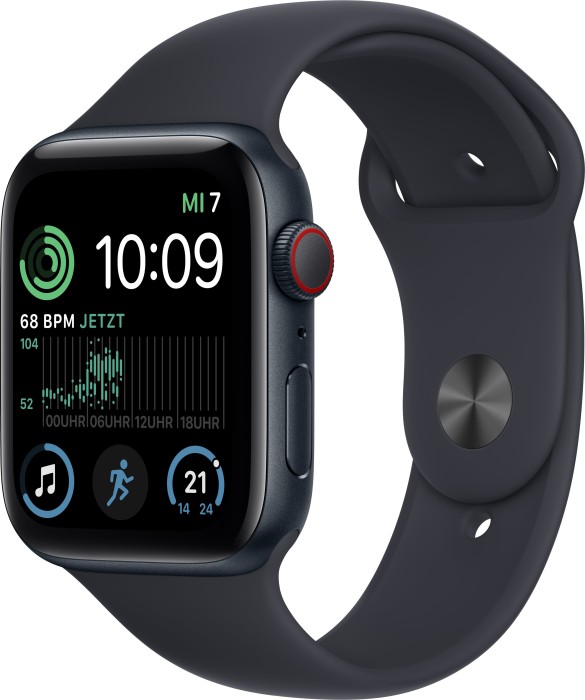 Apple Watch SE 2022 (GPS + Cellular) 44mm Mitternacht mit Sportarmband Mitternacht