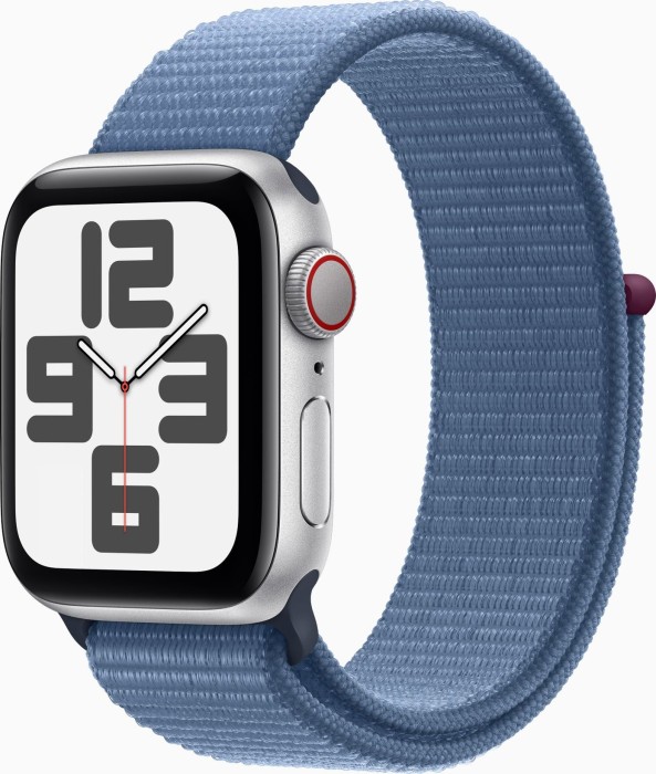 Apple Watch SE 2022 (GPS + Cellular) 40mm silber mit Sport Loop winterblau