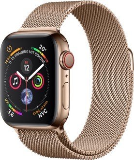 Apple Watch Series 4 (GPS + Cellular) Edelstahl 40mm gold mit Milanaise-Armband gold