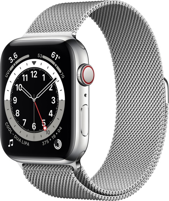 apple watch series 6 gps cellular 44mm edelstahl silber mit 1