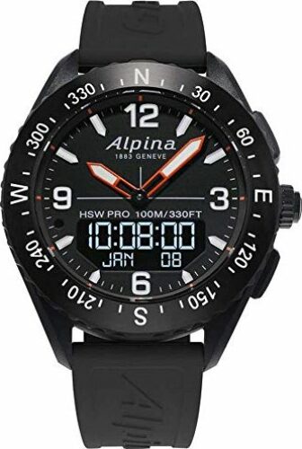 Alpina AlpinerX schwarz mit Kautschukarmband schwarz (AL-283LBB5AQ6)