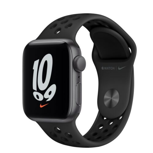 Apple Watch Nike SE (GPS) 40mm space grau mit Sportarmband anthrazit/schwarz (MYYF2FD)