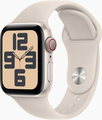 Apple Watch Series 6 (GPS + Cellular) 40mm Aluminium gold mit Sportarmband sandrosa (M06N3FD)