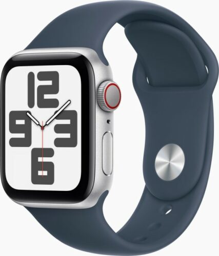 Apple Watch Series 6 (GPS + Cellular) 40mm Aluminium silber mit Sportarmband weiß (M06M3FD)