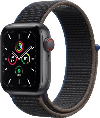 Apple Watch Series 5 (GPS + Cellular) 40mm Aluminium space grau mit Sportarmband schwarz (MWX32FD)