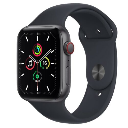 Apple Watch Series 5 (GPS + Cellular) 44mm Aluminium space grau mit Sportarmband schwarz (MWWE2FD)