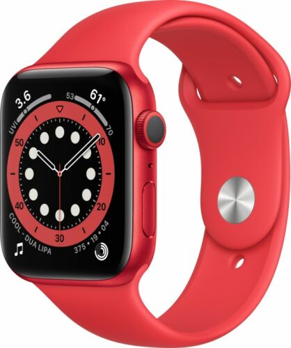 Apple Watch Series 6 (GPS) 44mm Aluminium rot mit Sportarmband rot (M00M3FD)