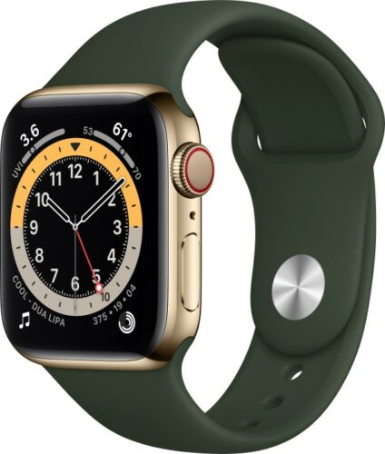 Apple Watch Series 6 (GPS + Cellular) 40mm Edelstahl gold mit Milanaise-Armband gold (M06W3FD)