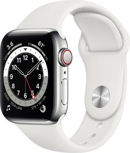 Apple Watch Series 6 (GPS + Cellular) 40mm Edelstahl silber mit Milanaise-Armband silber (M06U3FD)
