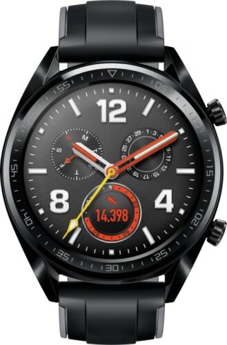 Huawei Watch GT Sport schwarz mit Silikonarmband schwarz (55023255/55023259)